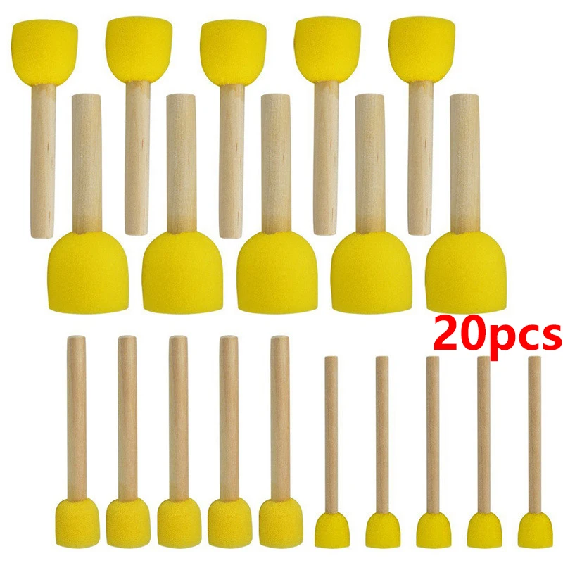 

20 PCS Round Sponges Brush Set Kids Painting Tools - Sponge Painting Set DIY Painting Tools in 4 Sizes for Kids