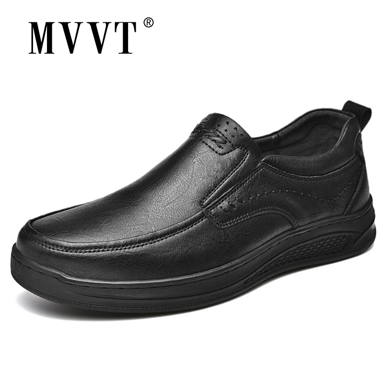 Business Genuine Leather Shoes Men Slip On Loafers Casual Handmade Comfortable Flats | Обувь