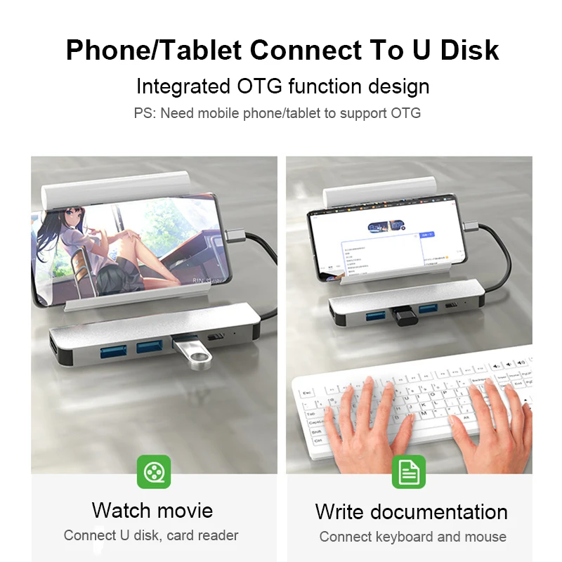 PD USB C концентратор к HDMI адаптеру 4K Thunderbolt 3 Type-C с портом для зарядки Macbook Pro Air 2018/2019 |