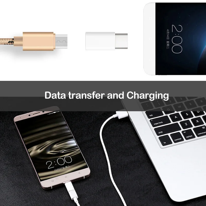 2 предмета в комплекте кабель Переходник USB C на Micro для зарядки конвертер Xiaomi Redmi