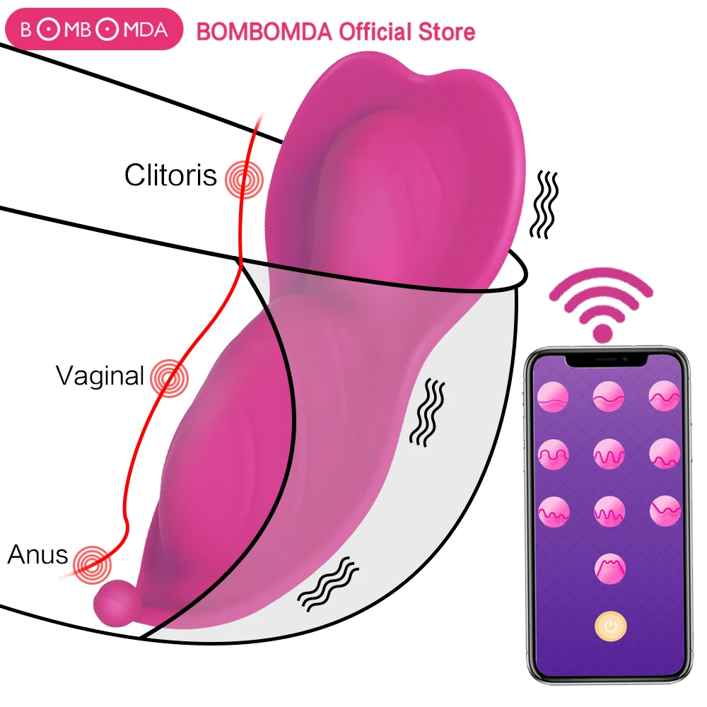 

BOMBOMDA Clitoral Stimulator Portable Panty Vibrator APP Remote Control Invisible Vibrating Egg Sex Toys for Woman Wearable