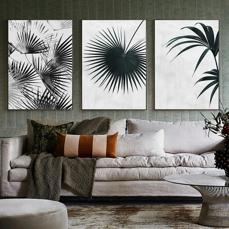 Картина с зеленым листом минималистичные настенные картины картина на холсте