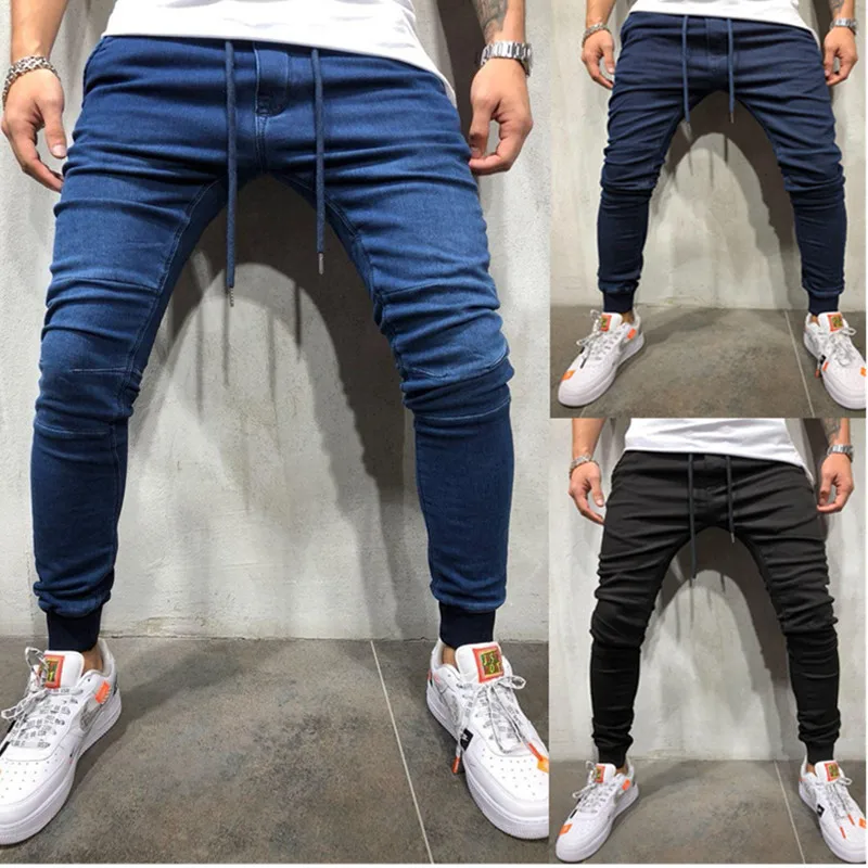 

The Cheapest jeans work pants Skinny Jeans Slim Fit Ripped Jeans Big and Tall Stretch Blue Jeans for Men Distressed Elastic Wais