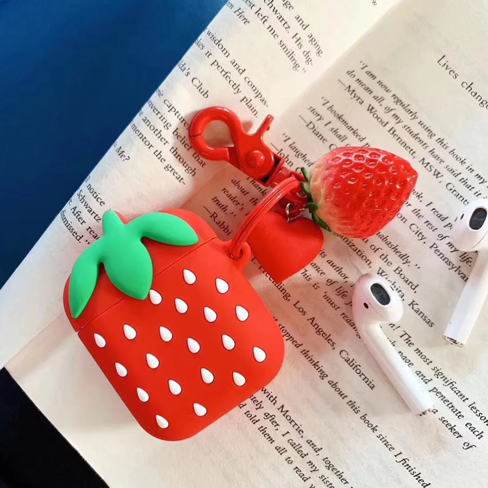 

Adorable Strawberry Earphone Case Creative Earbuds Cover Earphone Protecter Compatible for Airpods