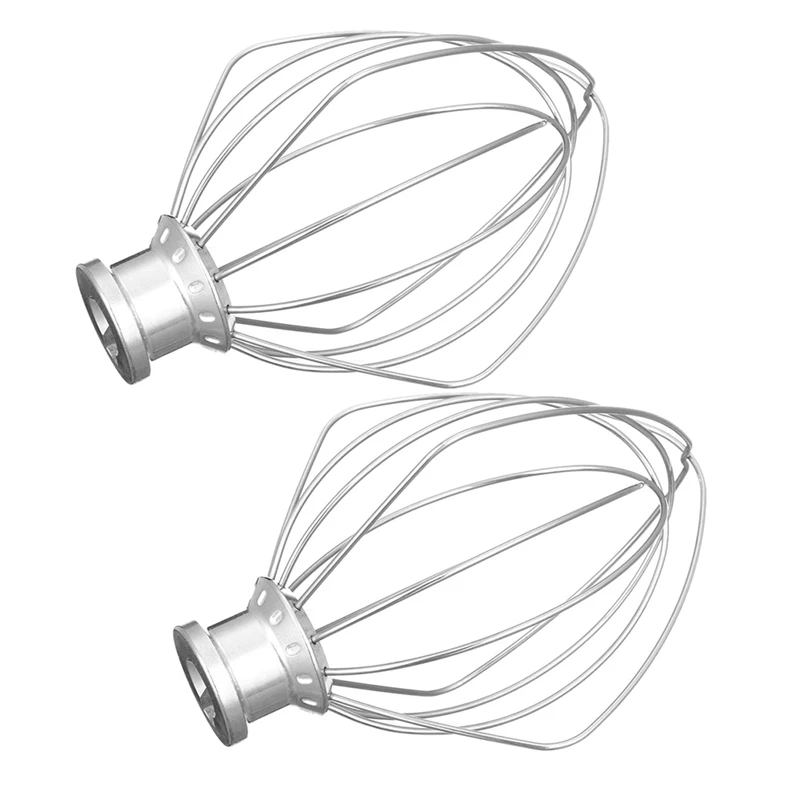 

2 Pack Stainless Steel Wire Whip Mixer Attachment for Kitchenaid K45WW Flour Cake Balloon Whisk Egg Cream Stirrer