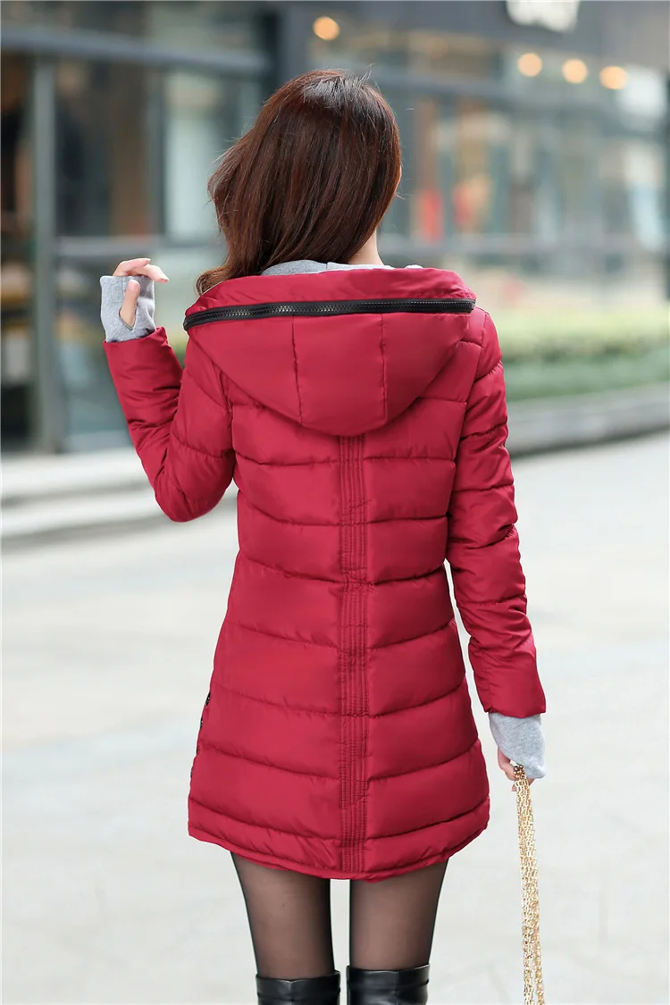 Winter Warm Cotton Jacket Women's Large Size Long Jacket New Ultra-light Slim Hooded Windproof Down Jacket Women's Jacket