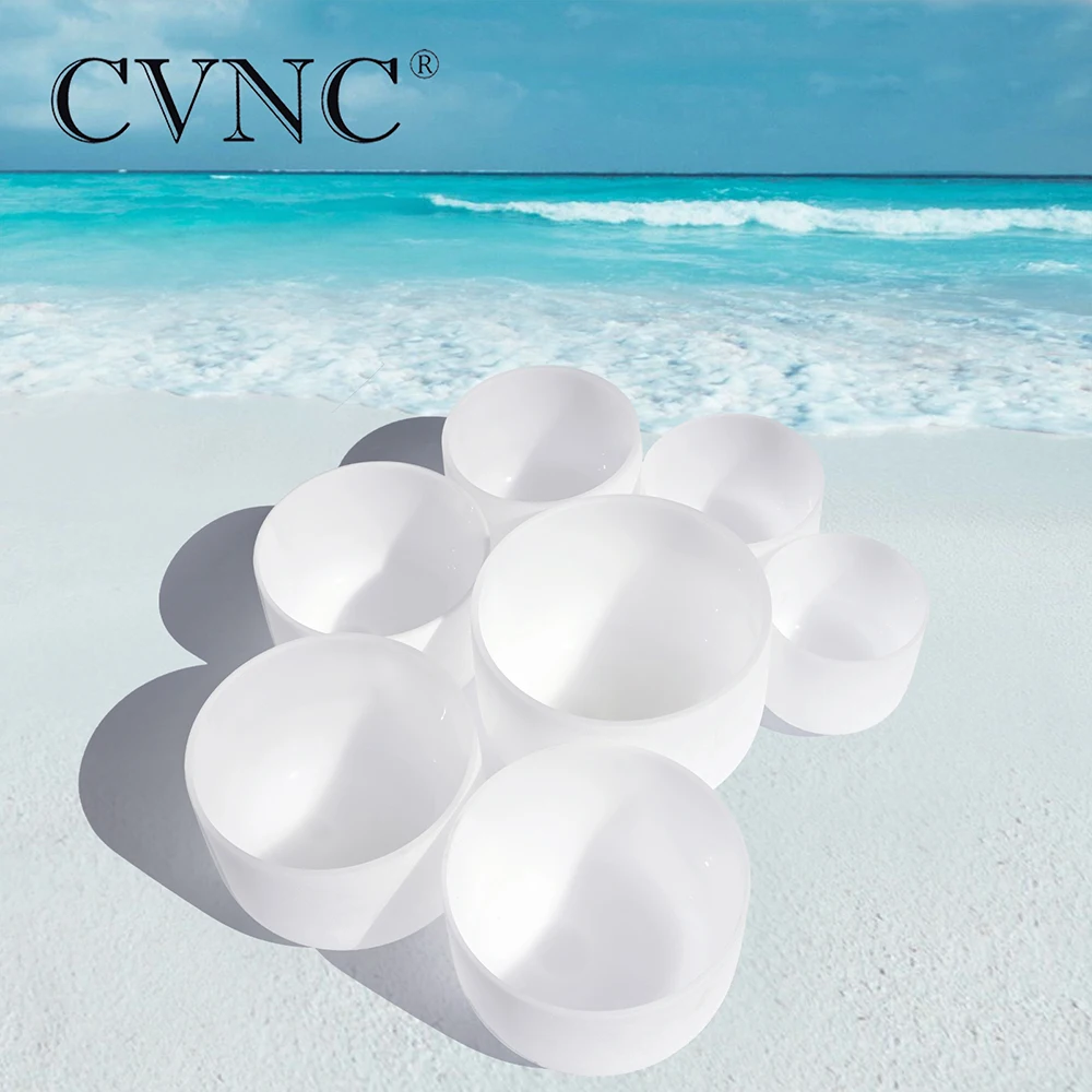 CVNC 7 &quot 13&quot чакра настроенный Набор из шт матовые кварцевые хрустальные поющие