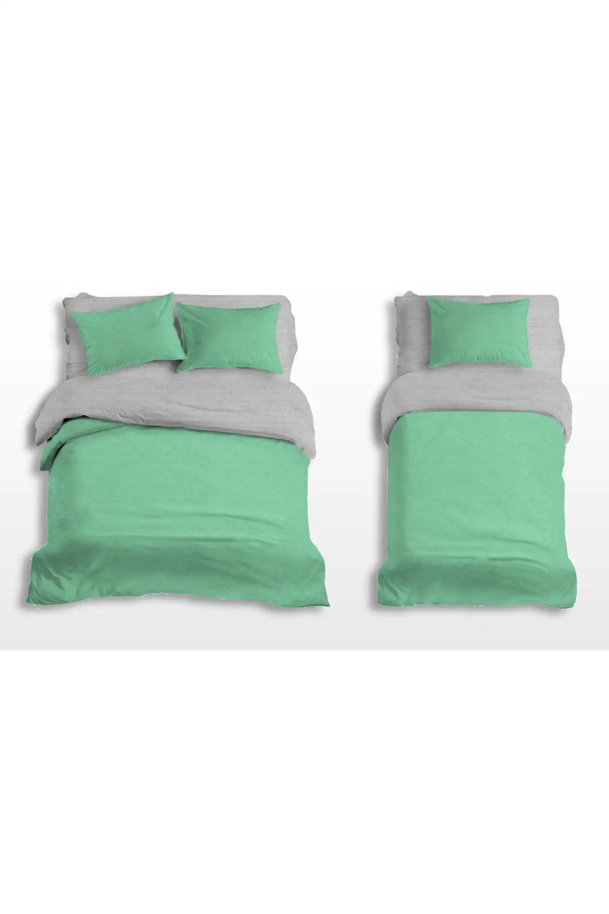 

100 cotton Double Bed Double Sided Duvet cover set Green 160x230 Tubeless