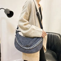 Leopard Canvas Crossbody Bags for Women 2021 Big Chain Womens Handbag Casual Baguette Shoulder Bag Designer Travel Hand Bags