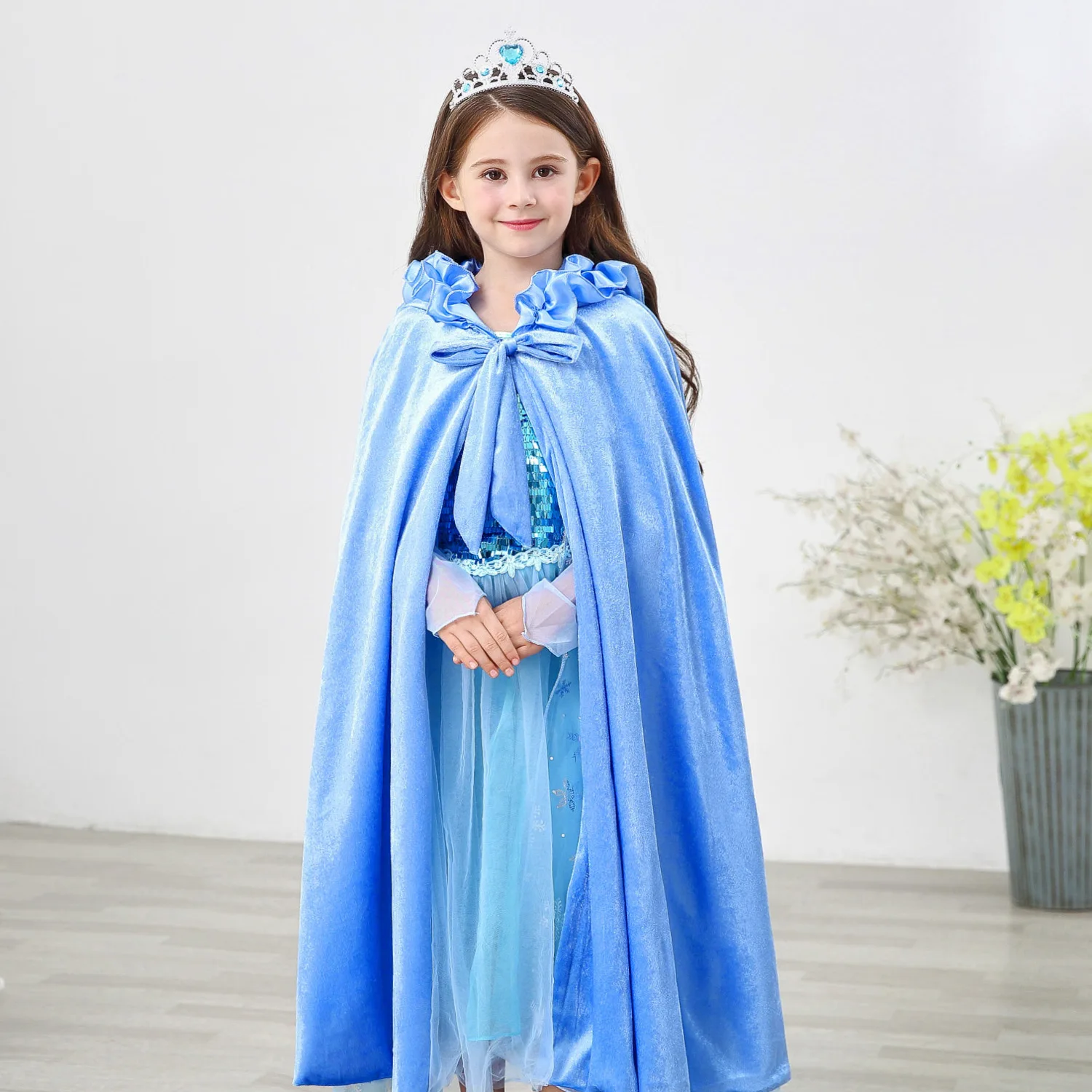 Children Cloak Baby Girl Perform Customs Halloween Photography Princess Queen Christmas Outwear Winter Autumn With Hood | Детская одежда