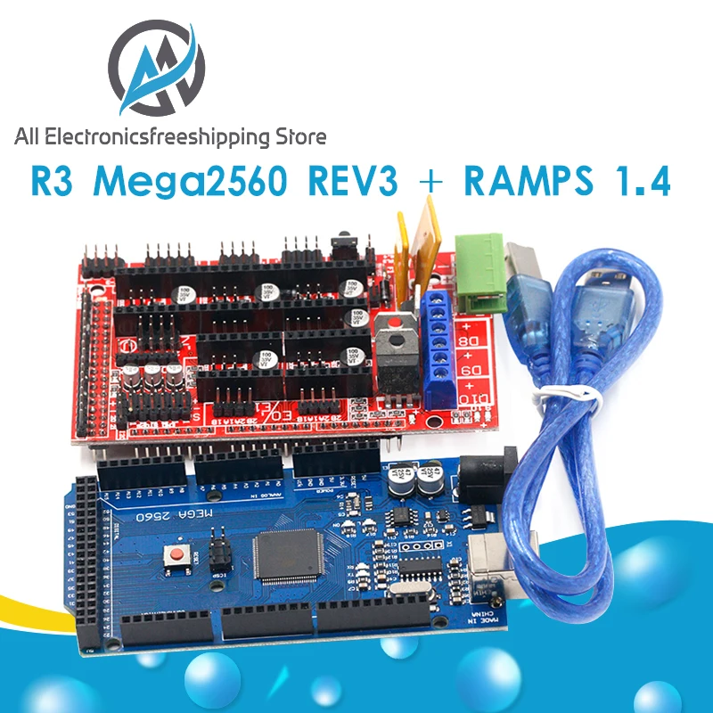 Мега 2560 R3 Mega2560 REV3 + RAMPS 1 4 контроллер для Arduino 3D принтер arduino комплект Reprap