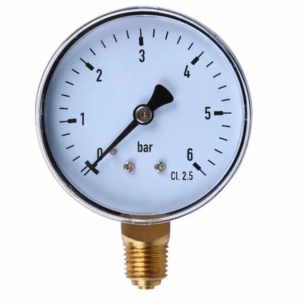 TS-60-6 точный манометр 1/4 дюйма NPT с боковым креплением 2 3 0-6 бар сжатого воздуха |