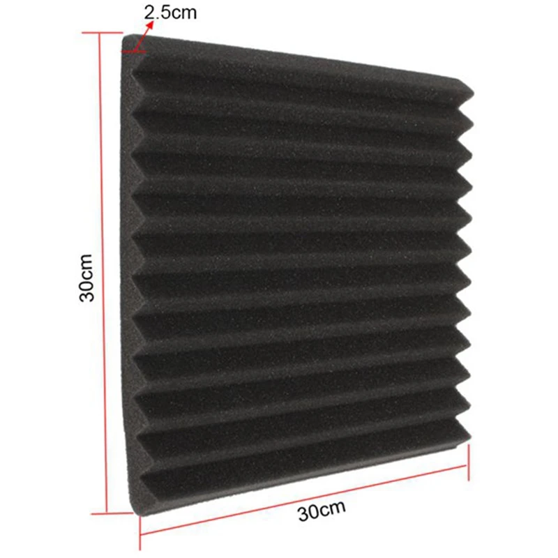 

Acoustic Foam Board, Studio Wedge Tile, Acoustic Foam Soundproof Pyramid Studio Treatment Wall Panel 2.5 x 30 x 30 cm