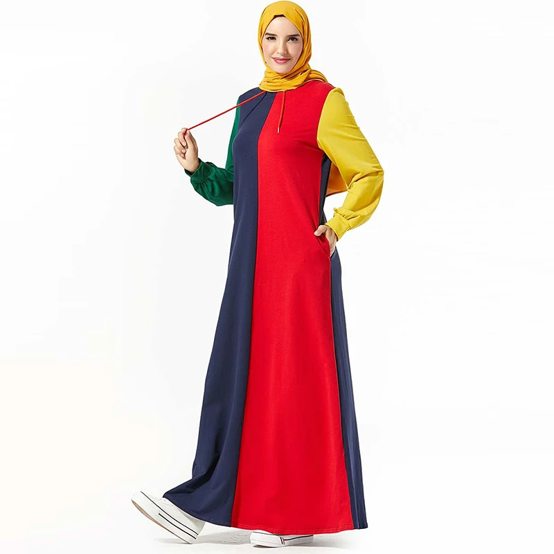 Новое мусульманское платье Дубай модный свитер с капюшоном есть карман арабское
