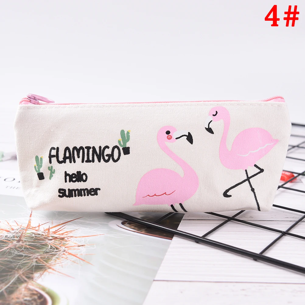 

Simple Cute Flamingo Cactus Canvas Pen Pencil Bag Cosmetic Bags Wedding Favors and Gifts Birthday Party Decorations Kids Gifts