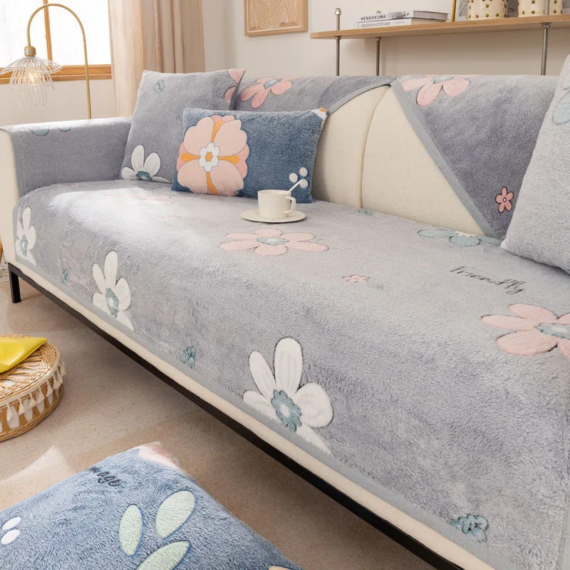 Милые плюшевые Мультяшные Чехлы для дивана защитный чехол полотенце подушка