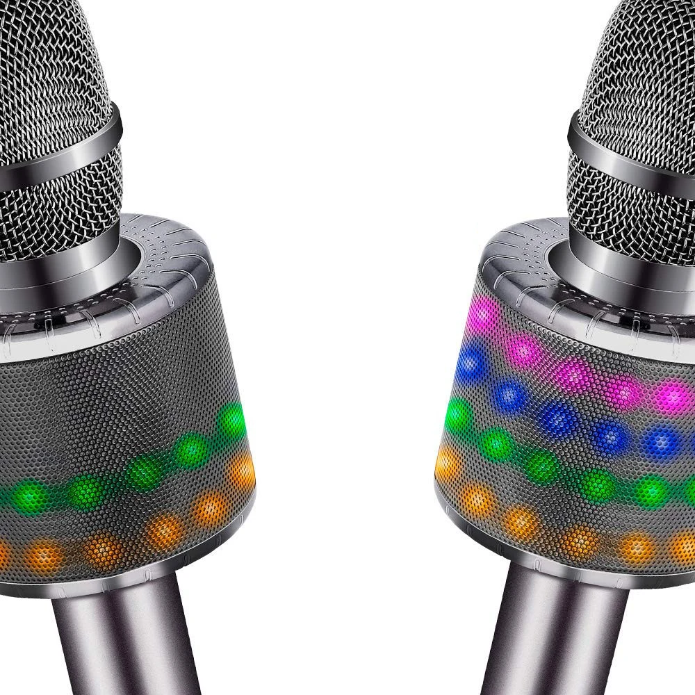 Портативный Bluetooth беспроводной микрофон ручной караоке микрофон USB мини домашний KTV для воспроизведения музыки пение динамик плеер