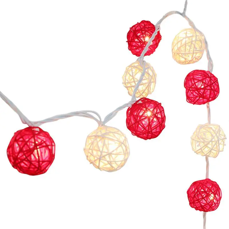 

SOLLED 1.5M/3M 10LEDs/20LEDs Rattan Balls LED Battery String Lights for Spring Festival Party Decoration Lighting