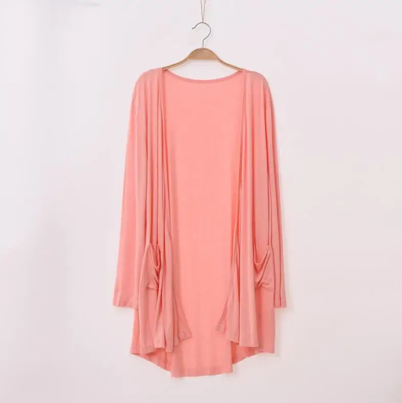 Сезон лето осень Женская Солнцезащитная блузка длинный тонкий кардиган модал