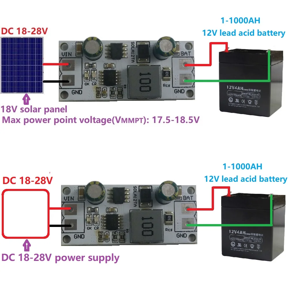 Свинцово-Кислотное зарядное устройство 3A 12V 1-1000AH с фотоэлектрической ячейкой