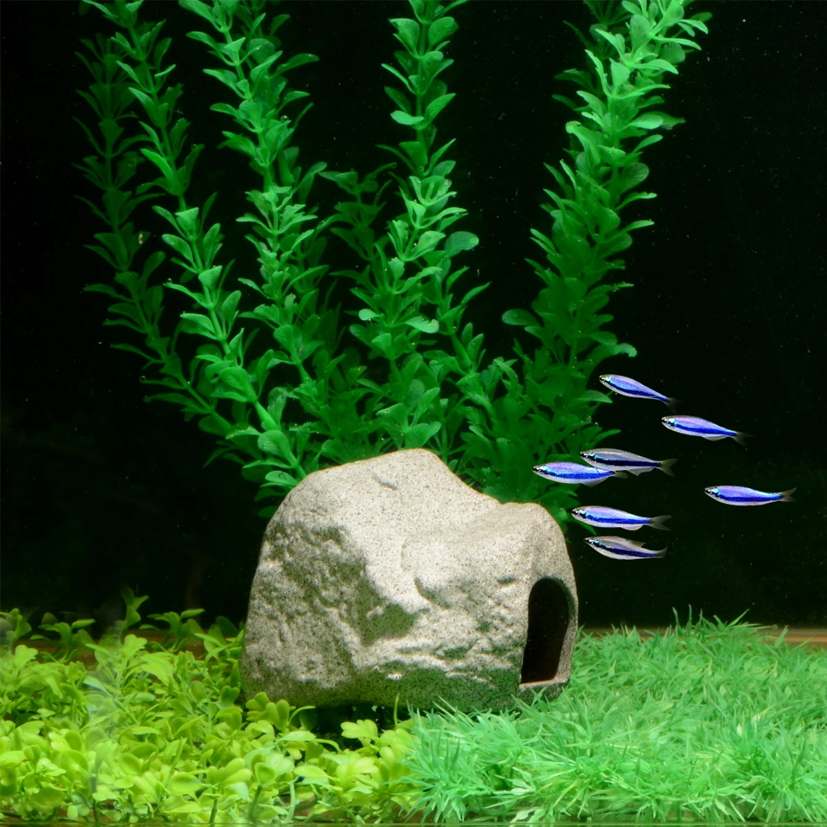 Saim украшение аквариума серый керамический неправильный камень креветка пещера