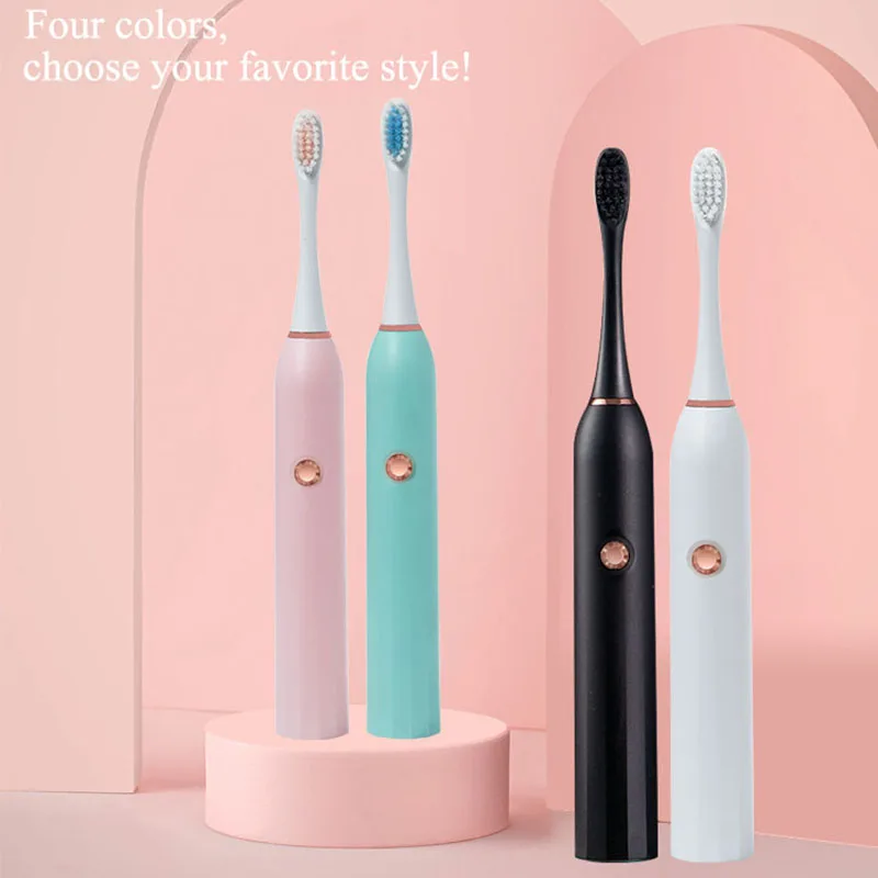 

Electric Toothbrush Adult Non-rechargeable Soft Hair Automatic Waterproof Oral Hygiene Tooth Brushes with Replacement Heads Set