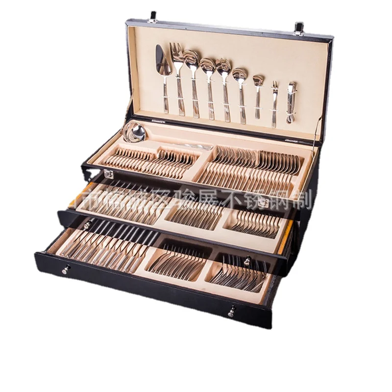 

Набор столовой посуды из нержавеющей стали, вилка и ложка, комплекты с ножом