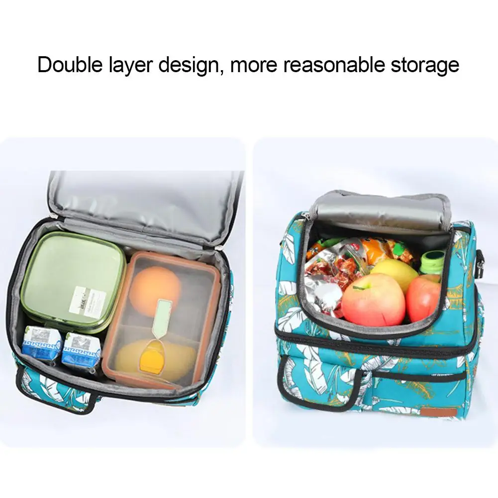 

Insulation Bag Double Layer Multi-pocket Waterproof Lunch Bag