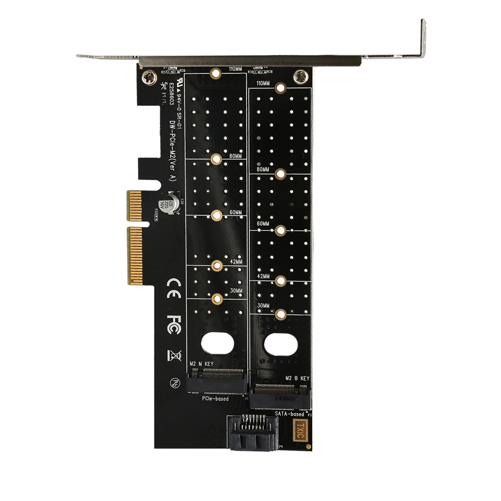 PCIE X4 карта расширения M ключ B двойной интерфейс PCIe M.2 адаптер Накопитель SSD с