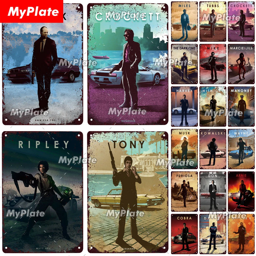 Автомобильный гоночный винтажный металлический знак жестяной Винтажный Мужской