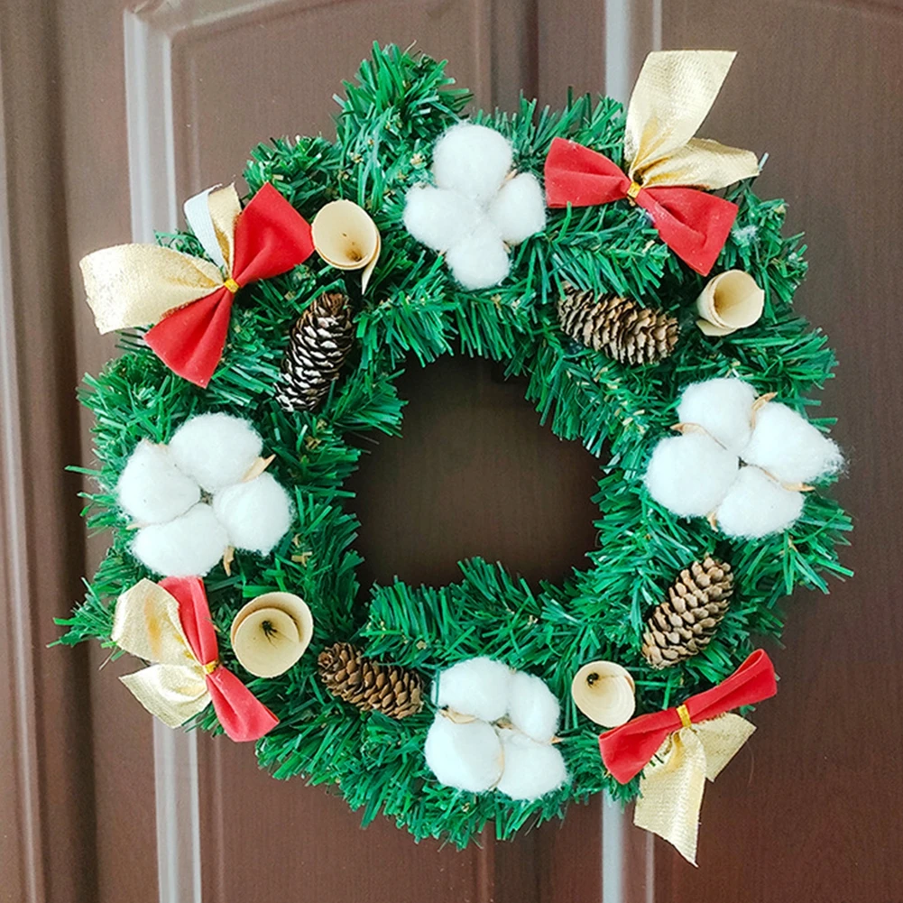 

Artificial Pine Needles Garland Christmas Wreath Hanging Decoration Welcome Sign Merry Christmas New Year Ornament