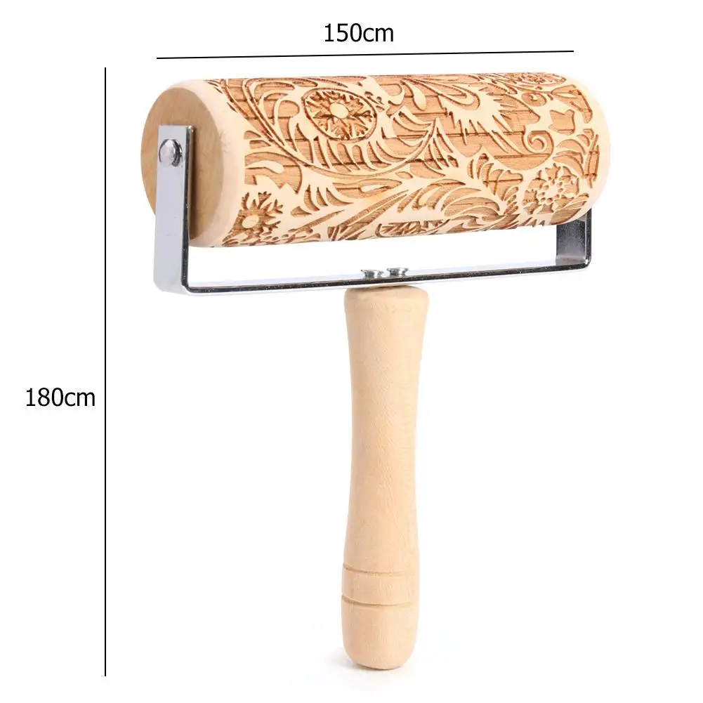 

Wooden Rolling Pin Roller Christmas Elk Snowflake Pattern Laser Embossing Dough Stick for Cookie Baking Accessories