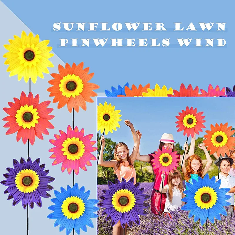 

Large Sunflower Windmill Wind Sculptures Colourful Wind Spinner Garden Ornaments Outdoor Garden Party Yard Decor moulin a vent