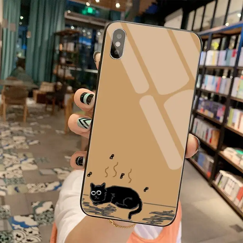 cutewanan smelly cats phone case cover tempered glass for iphone 11 pro xr xs max 8 x 7 6s 6 plus se 2020 case free global shipping