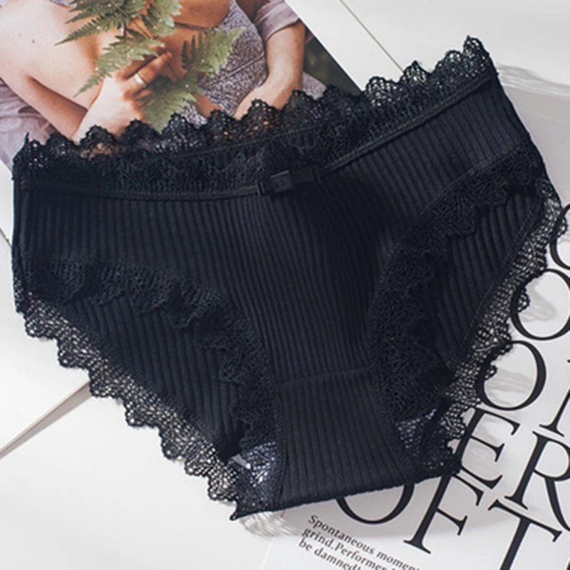 

Lace Panties Women's Cotton Underwear Seamless Cute Girls Bow Briefs Lingerie Fashion Female Sexy Panties