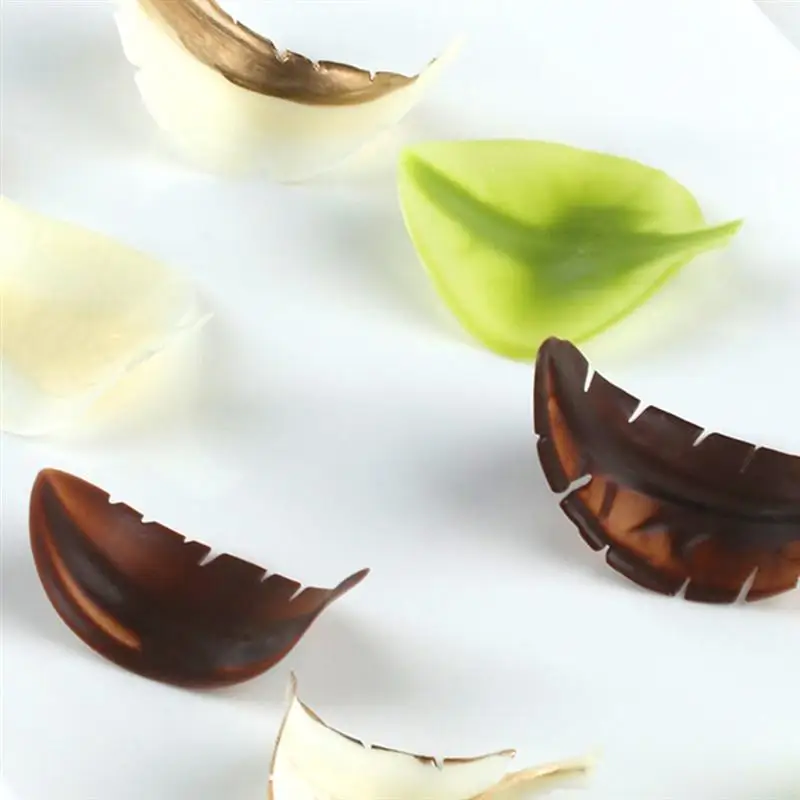 

5pcs Chocolate Cake Decorating Spatula Feather Stainless Steel Leaf Chocolate Spatula Baking Tool Chocolate Molds