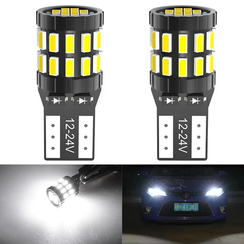 2 шт. T10 W5W Светодиодная лампа Canbus 194 168 Без ошибок 30SMD 3014 Белый Синий Красный Желтый Светодиодный Внутренний Парковочный Свет Для чтения Карта Купольный Свет