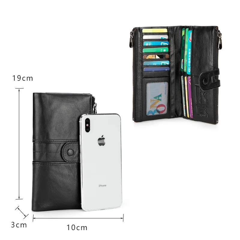

Free shipping fashion leather neutral multi-function leisure all-match wallet long money business card case multi-card slot