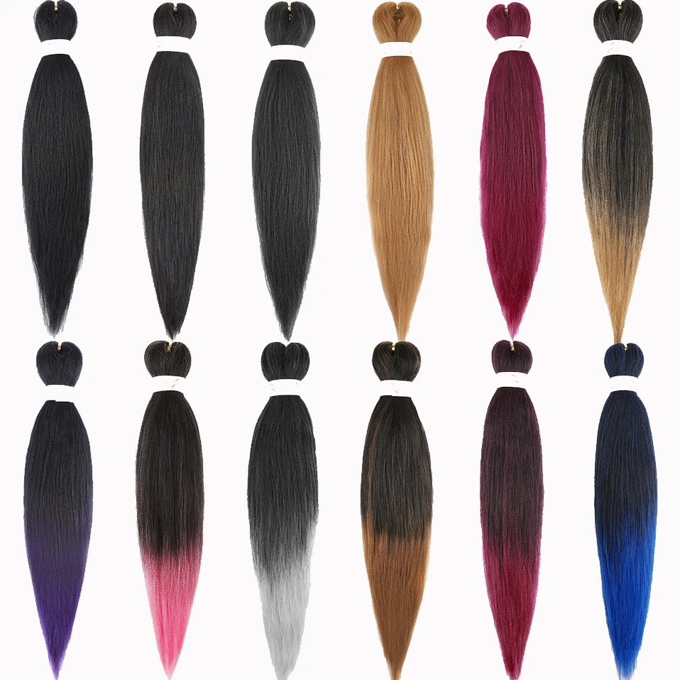 

My-Lady 20'' Ombre Pre Stretched Braiding Hair Extensions Synthetic Easy Crochet Braid Hair Bundle Yaki Straight Box Afro Braids