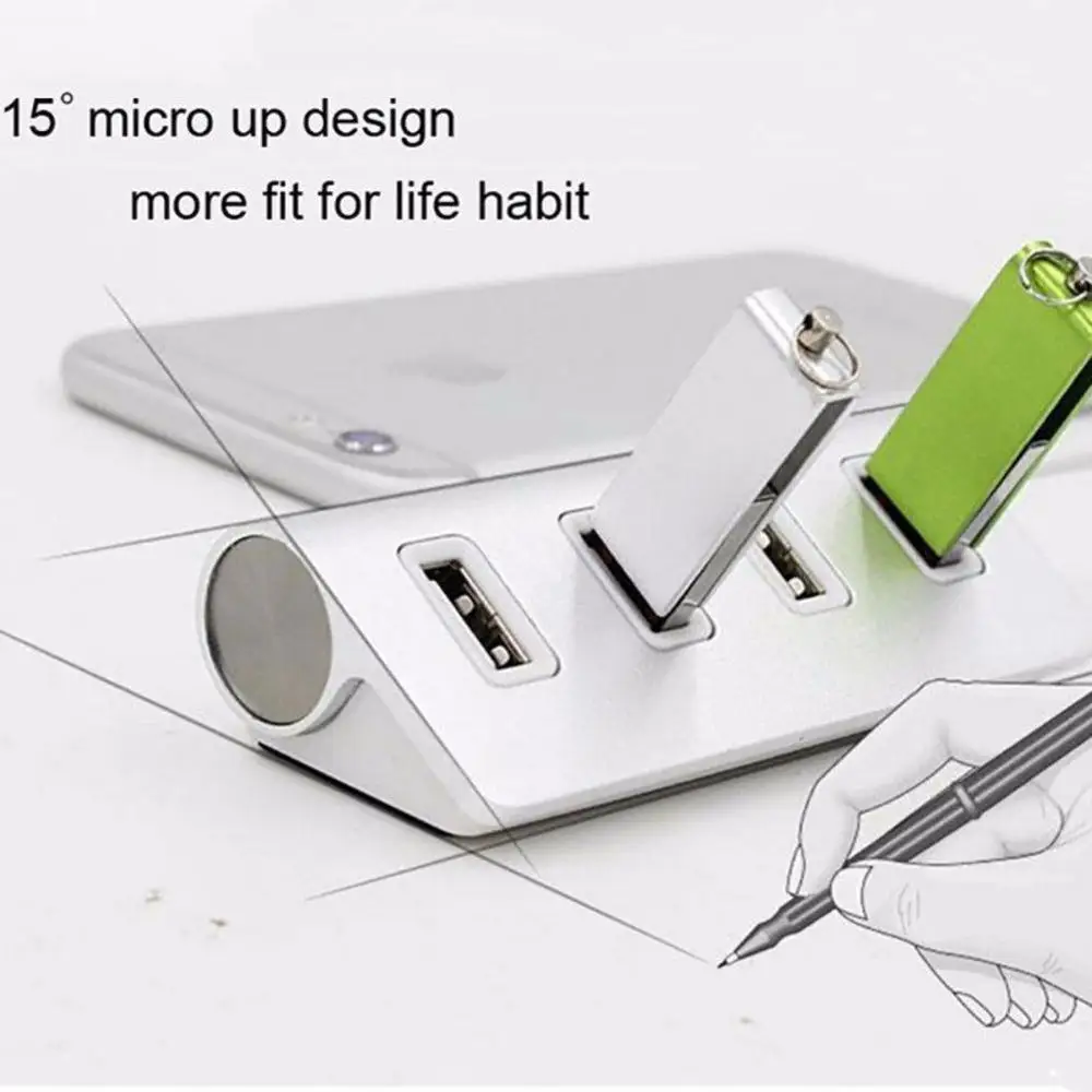 Высокое качество 4 портовый Usb 2 0 Multi Hub разветвитель Алюминий адаптер высокое