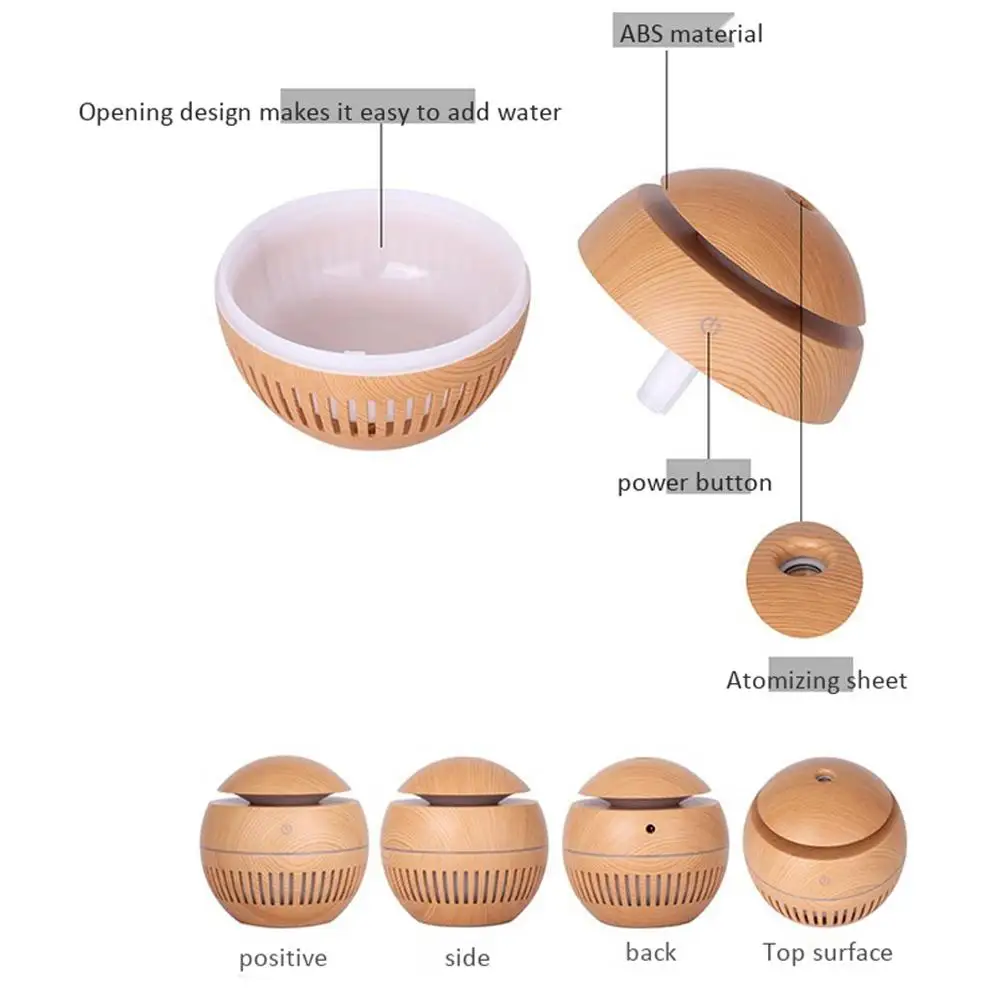 

Wood Grain Humidifier Auto Humidifier Aroma Diffuser Mist Maker for Office Car Home