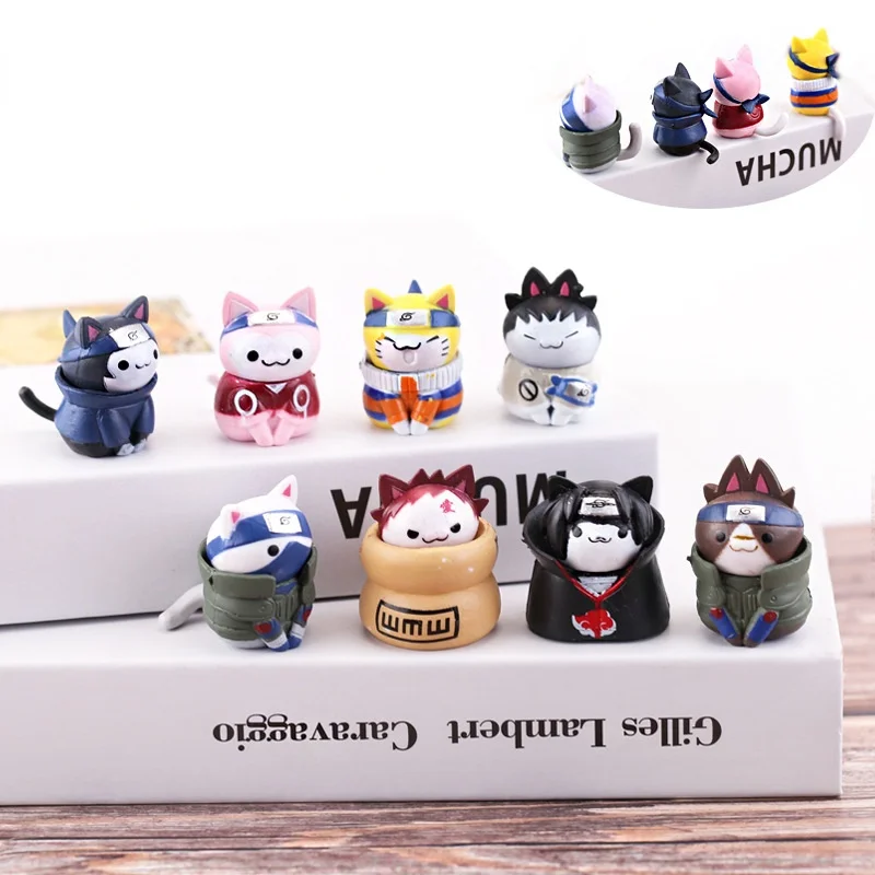 

8PCS/Set Anime Naruto Figures Toys Mini Q Version Doll Modle Action Cartoon Model Figure Cake Decoration Kids Christmas Gift Toy