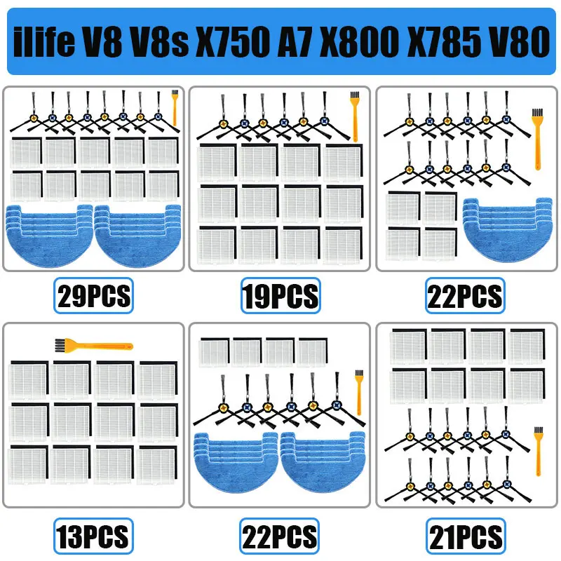 Робот пылесос HEPA фильтр боковая щетка СС основная для ilife V8 V8s X750 A7 X800 X785 V80