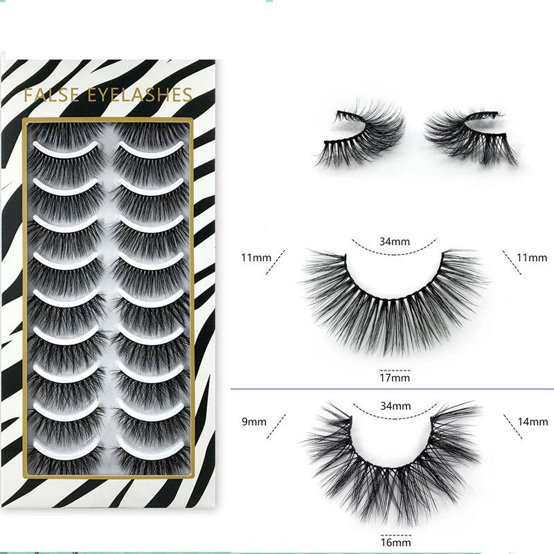 10 пар два типа 3d норковые ресницы ручной работы толстые черные натуральные