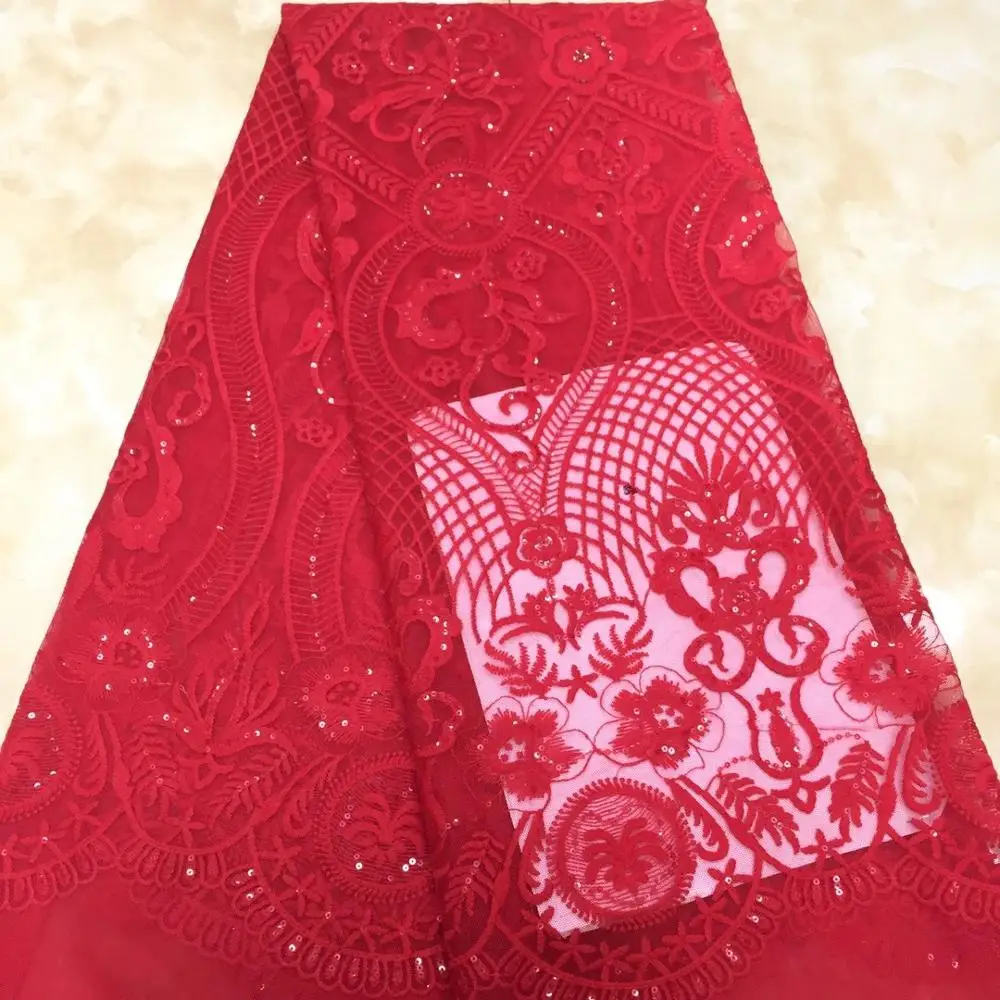 

Madison Sequin Lace Fabric Sequin Embroidery African Most Popular High Quality for Aso-ebi dress