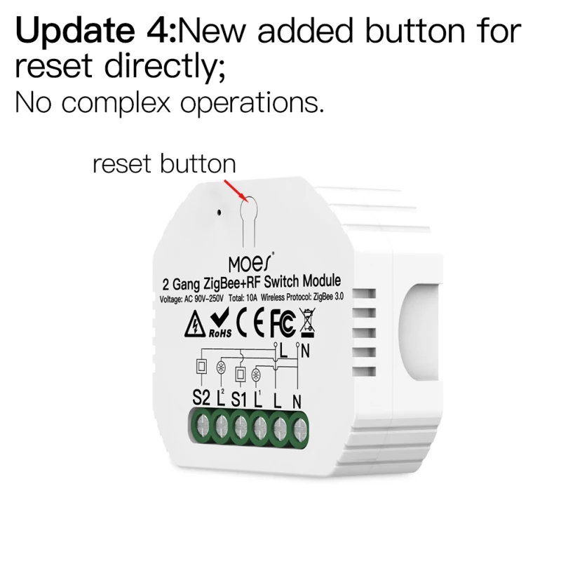 

Switch module Tuya ZigBee 3.0 Smart Light Switch Relay Module 2 Gang Zigbee+rf Switch Module Remote Work With Alexa Google Home