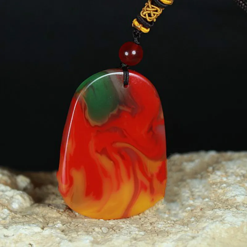 Китайский натуральный цвет нефритовый Бог богатства кулон ожерелье ручной