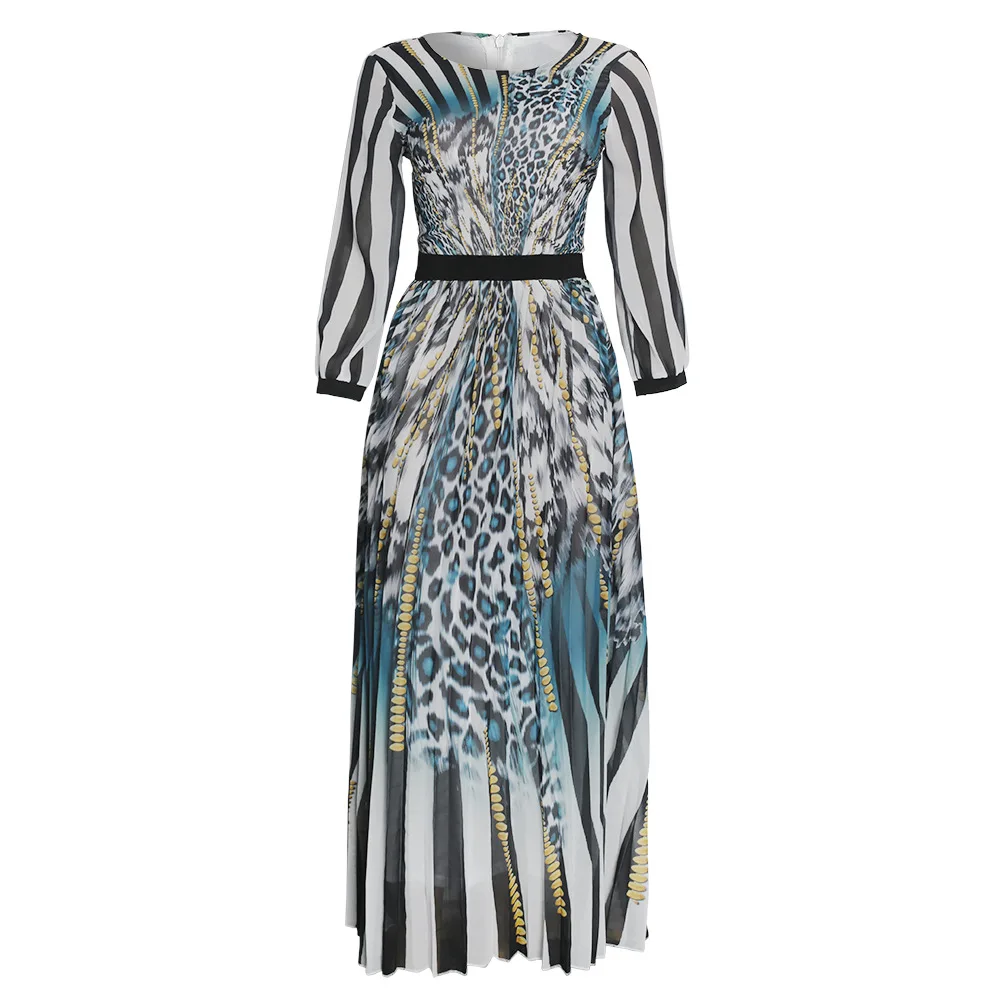 Африканские платья для женщин Дашики с принтом в полоску плиссированное Макси