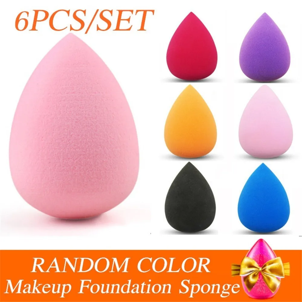 

Random Color 6Pcs/Set Sponge Puff Egg Face Foundation Concealer Cosmetic Powder Makeup Blender Blending Sponge Tools Accessories