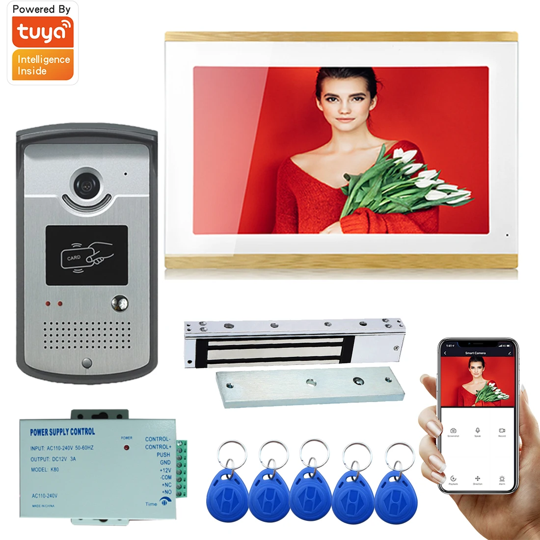 Домашняя Проводная система видеодомофона с Wi-Fi видеодомофон 10-дюймовым цветным